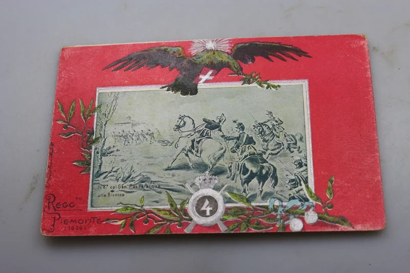 Postkarte des 4. Infanterieregiments „Piemont-Brigade“