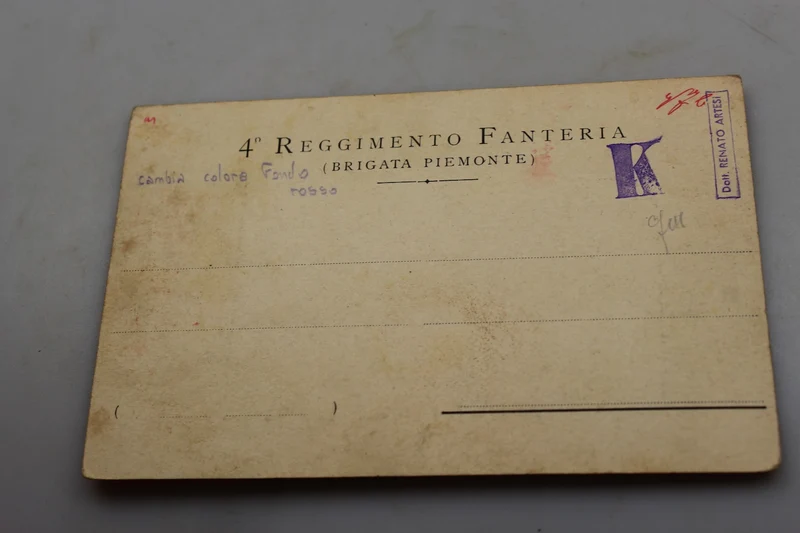 Postkarte des 4. Infanterieregiments „Piemont-Brigade“