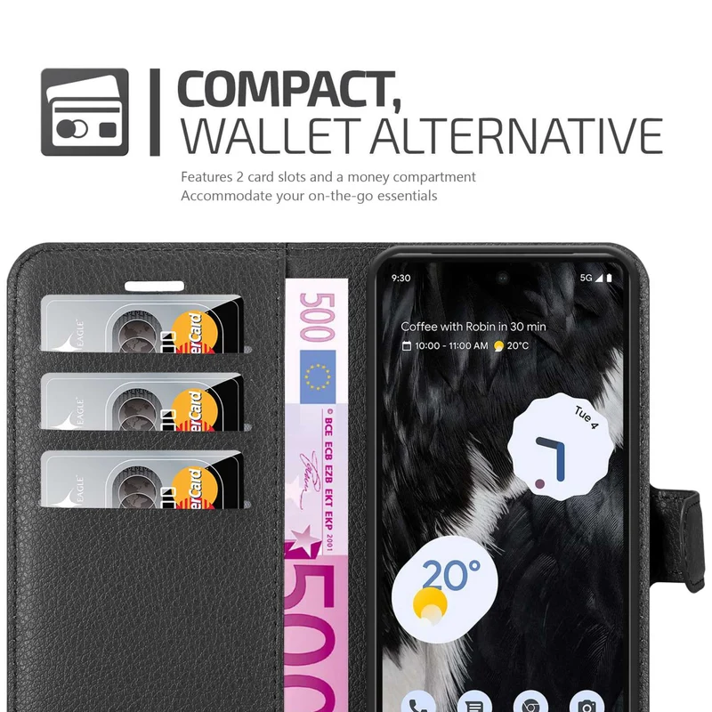 Cadorabo Hülle kompatibel mit Google PIXEL 7 Schutzhülle mit Magnetverschluss, Standfunktion und Kartenfach