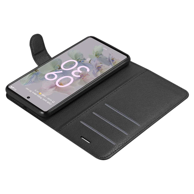 Cadorabo Hülle kompatibel mit Google PIXEL 6A Schutzhülle mit Magnetverschluss, Standfunktion und Kartenfach