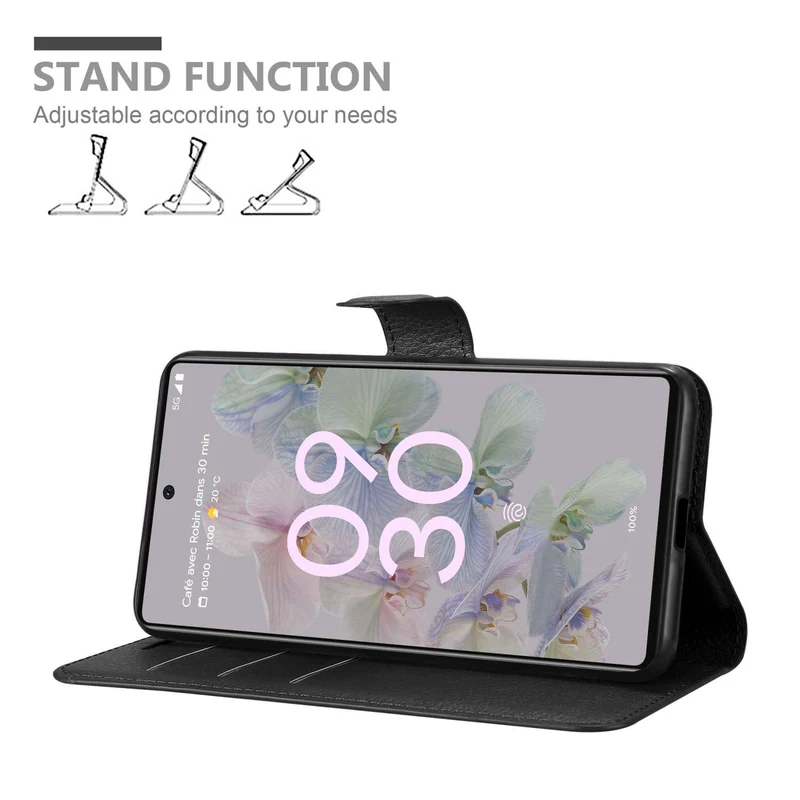 Cadorabo Hülle kompatibel mit Google PIXEL 6A Schutzhülle mit Magnetverschluss, Standfunktion und Kartenfach