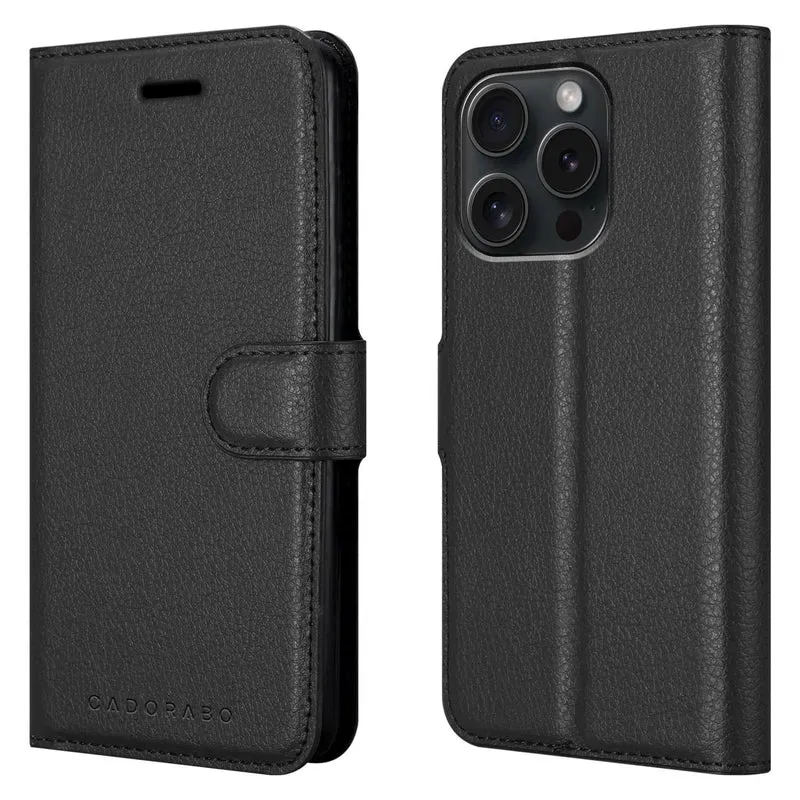 Cadorabo Hülle kompatibel mit Apple iPhone 15 PRO Schutzhülle mit Magnetverschluss, Standfunktion und Kartenfach