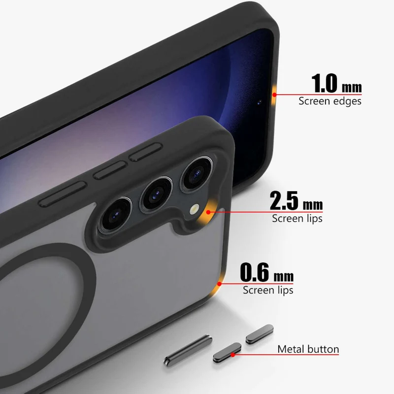 Cadorabo Hülle kompatibel mit Samsung Galaxy S23 in SCHWARZ kompatibel mit MagSafe - Hybrid Schutzhülle mit TPU Silikon-Rand und stabiler Rückseite