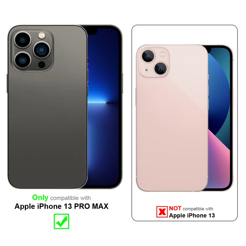 Cadorabo Hülle kompatibel mit Apple iPhone 13 PRO MAX in SCHWARZ kompatibel mit MagSafe - Hybrid Schutzhülle mit TPU Silikon-Rand und stabiler Rückseite