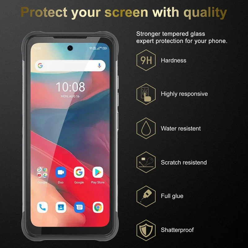 Cadorabo Panzer Folie kompatibel mit Umidigi Bison GT2 4G / 5G / GT2 PRO - Schutzfolie Gehärtetes (Tempered) Display-Schutzglas in 9H Härte mit 3D Touch Kompatibilität