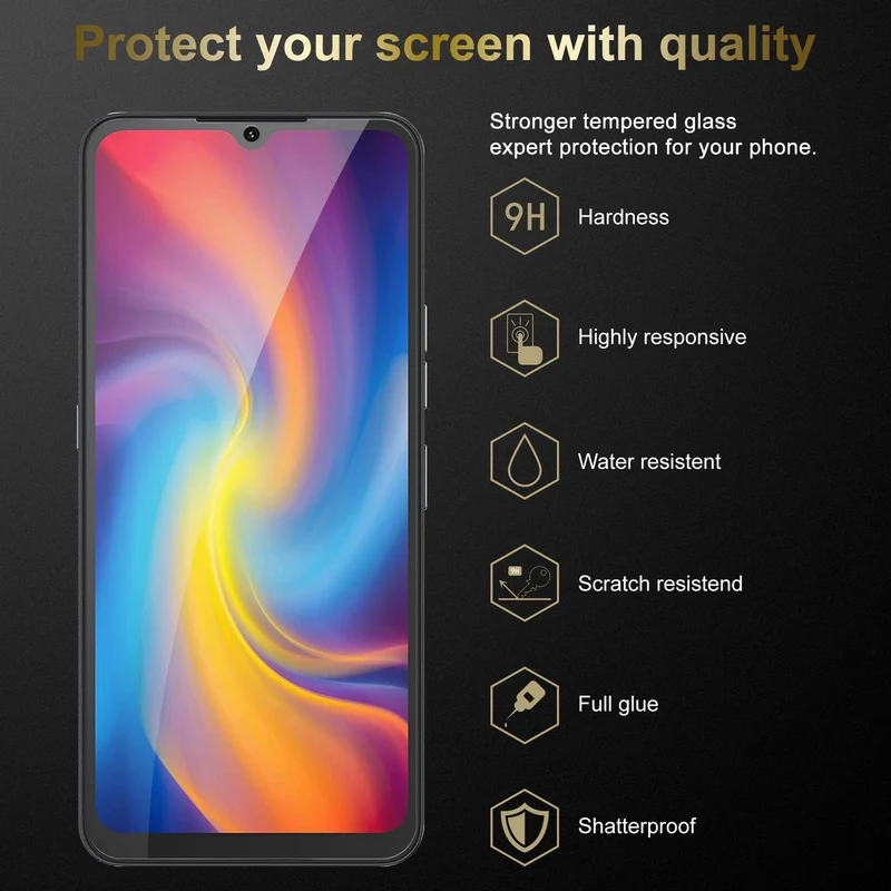 Cadorabo 3x Panzer Folie kompatibel mit Umidigi A13 PRO 4G - Schutzfolie 3er Pack Gehärtetes (Tempered) Display-Schutzglas in 9H Härte mit 3D Touch Kompatibilität