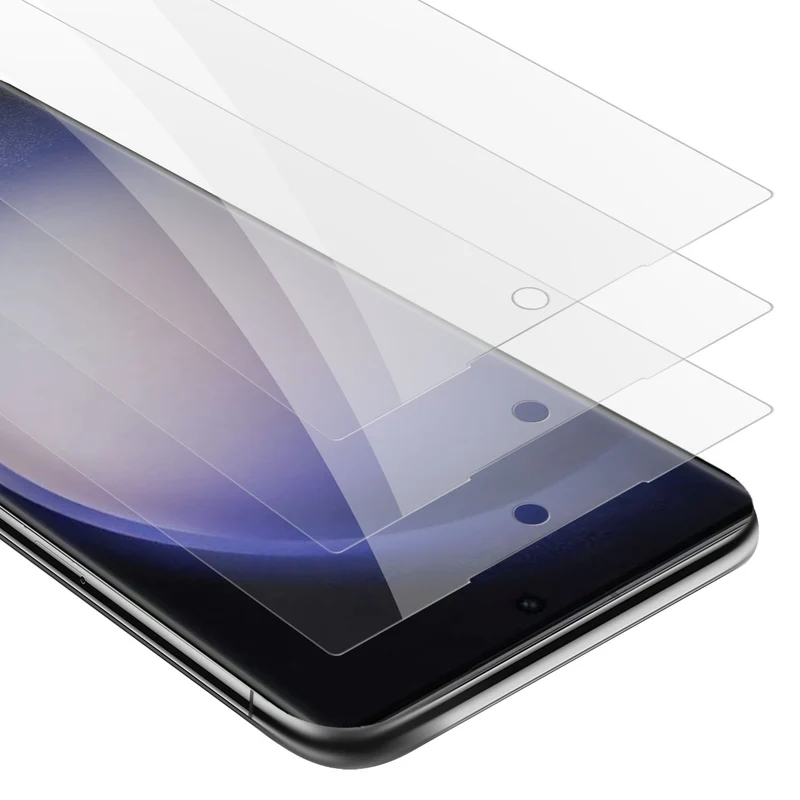 Cadorabo 3x Panzer Folie kompatibel mit Samsung Galaxy S23 ULTRA - Schutzfolie 3er Pack Gehärtetes (Tempered) Display-Schutzglas in 9H Härte mit 3D Touch Kompatibilität