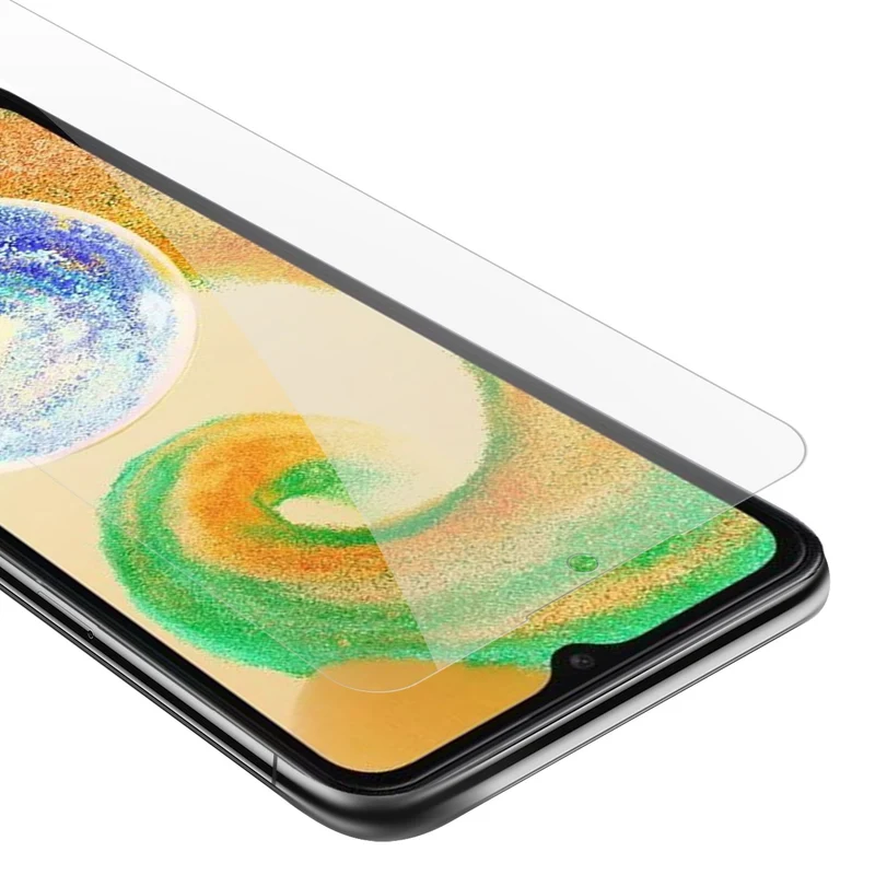 Cadorabo Panzer Folie kompatibel mit Samsung Galaxy A04s - Schutzfolie Gehärtetes (Tempered) Display-Schutzglas in 9H Härte mit 3D Touch Kompatibilität