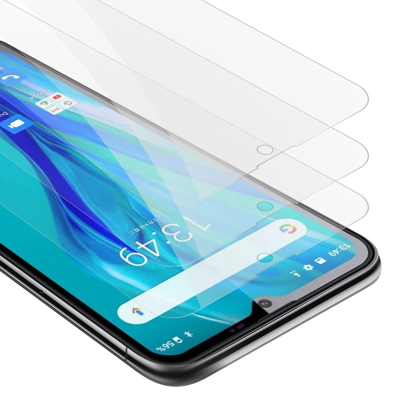 Cadorabo 3x Panzer Folie kompatibel mit Oukitel C23 PRO - Schutzfolie 3er Pack Gehärtetes (Tempered) Display-Schutzglas in 9H Härte mit 3D Touch Kompatibilität