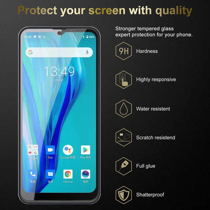 Cadorabo 3x Panzer Folie kompatibel mit Oukitel C23 PRO - Schutzfolie 3er Pack Gehärtetes (Tempered) Display-Schutzglas in 9H Härte mit 3D Touch Kompatibilität