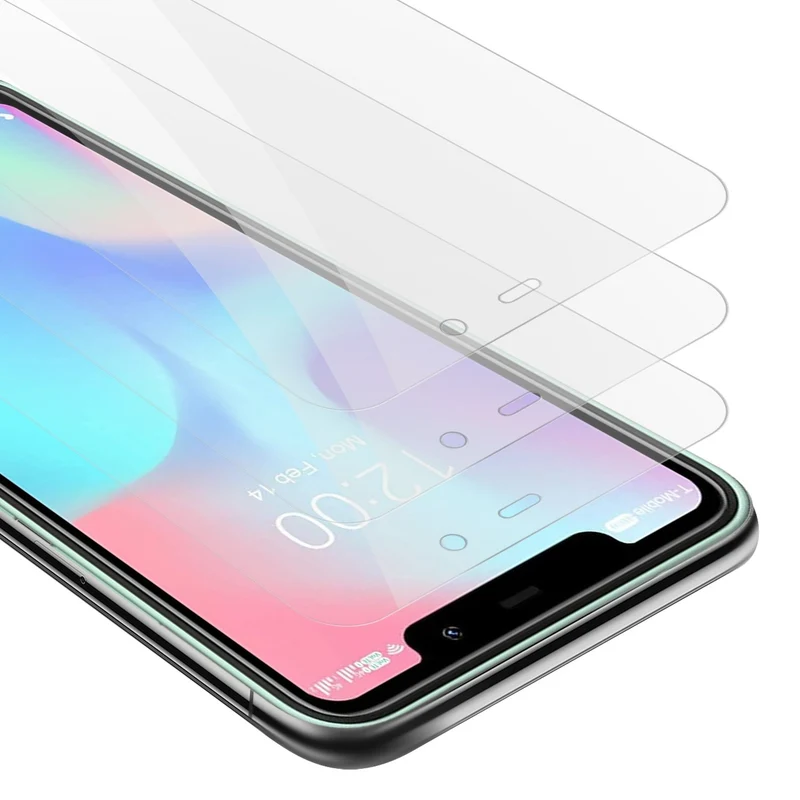 Cadorabo 3x Panzer Folie kompatibel mit Oukitel C22 - Schutzfolie 3er Pack Gehärtetes (Tempered) Display-Schutzglas in 9H Härte mit 3D Touch Kompatibilität