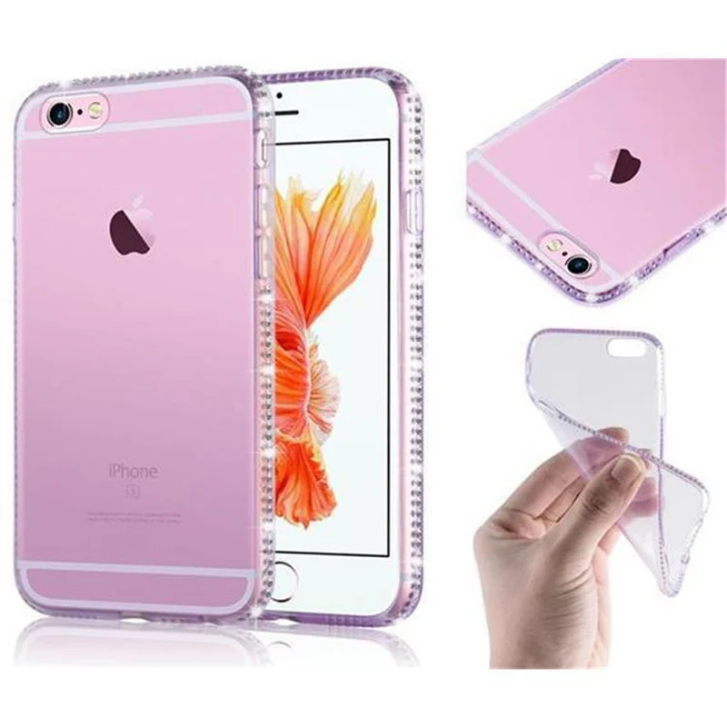 Cadorabo Hülle kompatibel mit Apple iPhone 6 / 6S Schutzhülle aus flexiblem TPU Silikon im Strass Design