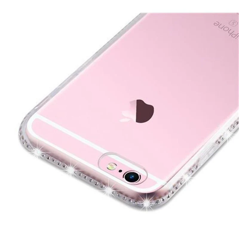 Cadorabo Hülle kompatibel mit Apple iPhone 6 / 6S Schutzhülle aus flexiblem TPU Silikon im Strass Design