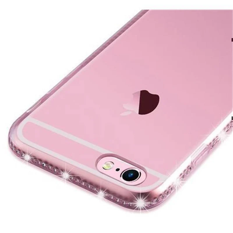 Cadorabo Hülle kompatibel mit Apple iPhone 6 / 6S Schutzhülle aus flexiblem TPU Silikon im Strass Design