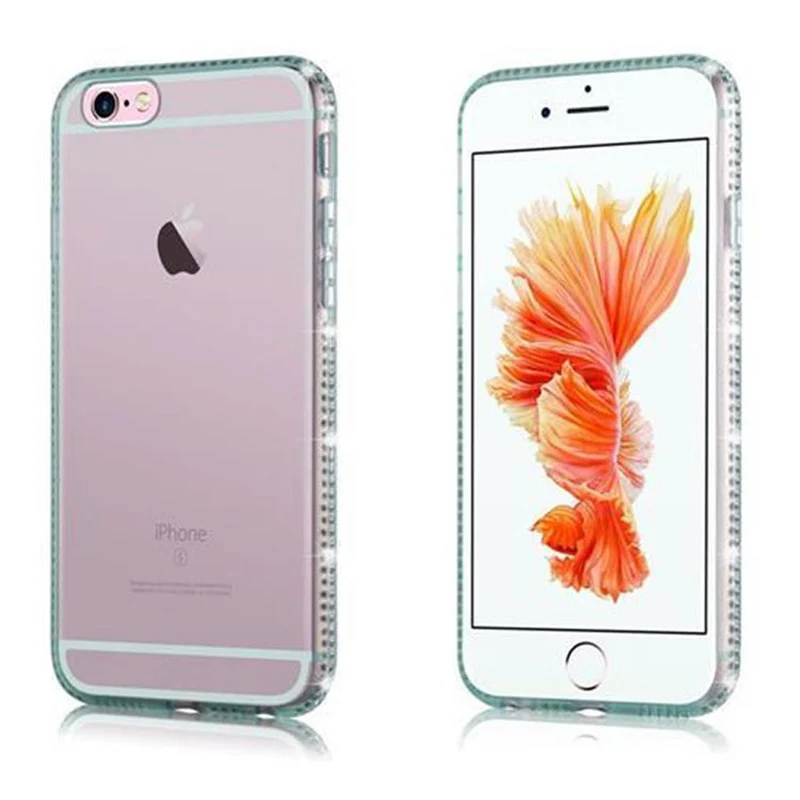 Cadorabo Hülle kompatibel mit Apple iPhone 6 / 6S Schutzhülle aus flexiblem TPU Silikon im Strass Design