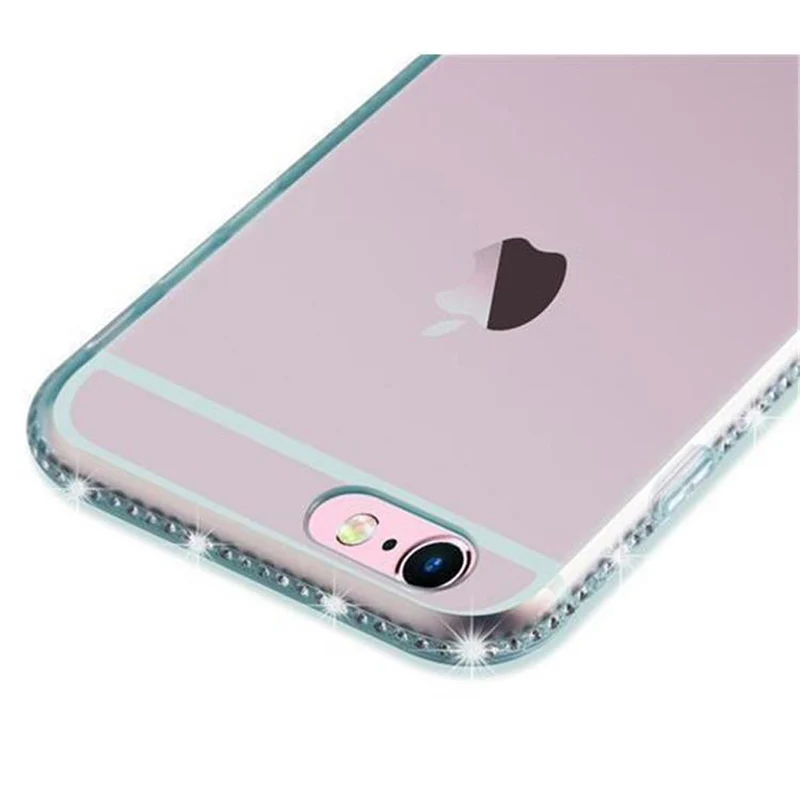 Cadorabo Hülle kompatibel mit Apple iPhone 6 / 6S Schutzhülle aus flexiblem TPU Silikon im Strass Design