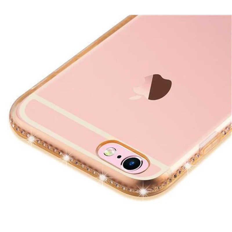 Cadorabo Hülle kompatibel mit Apple iPhone 6 / 6S Schutzhülle aus flexiblem TPU Silikon im Strass Design