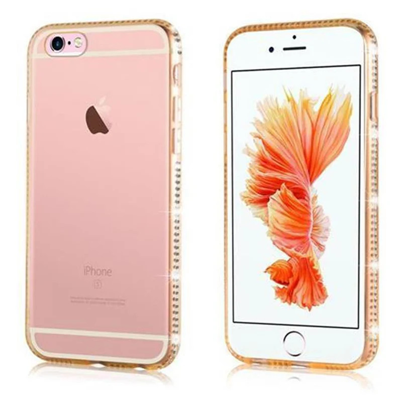 Cadorabo Hülle kompatibel mit Apple iPhone 6 / 6S Schutzhülle aus flexiblem TPU Silikon im Strass Design