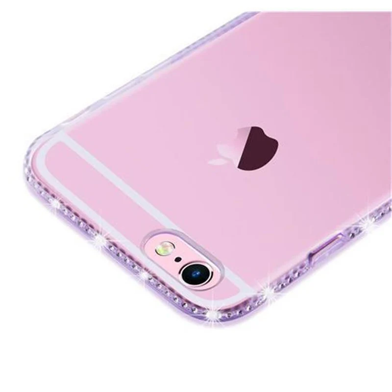 Cadorabo Hülle kompatibel mit Apple iPhone 6 / 6S Schutzhülle aus flexiblem TPU Silikon im Strass Design