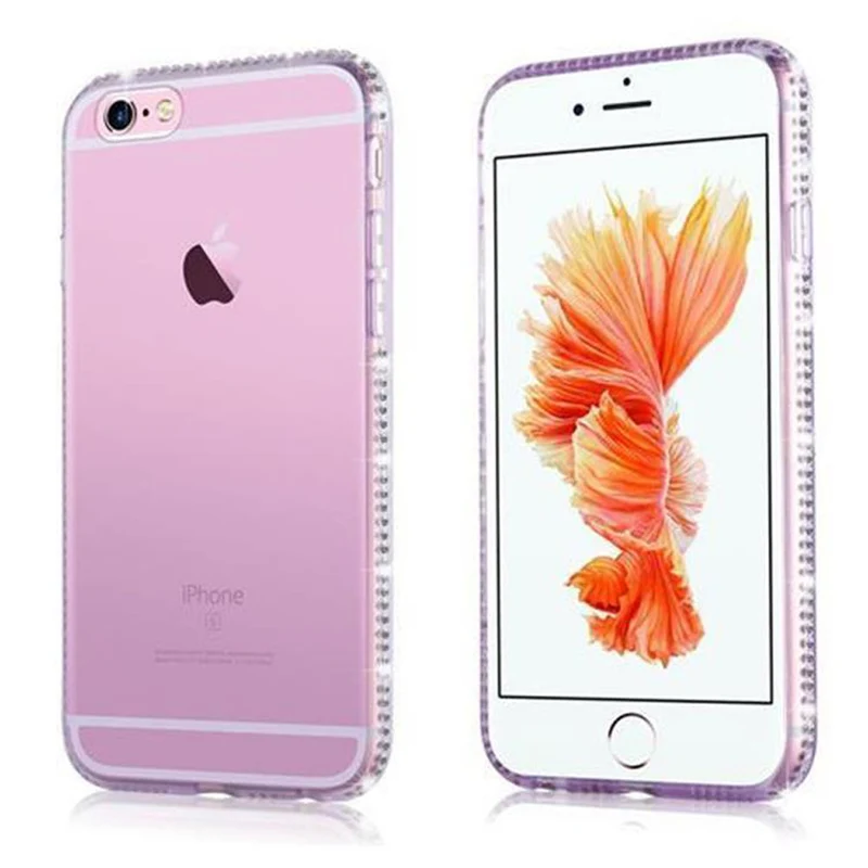 Cadorabo Hülle kompatibel mit Apple iPhone 6 / 6S Schutzhülle aus flexiblem TPU Silikon im Strass Design