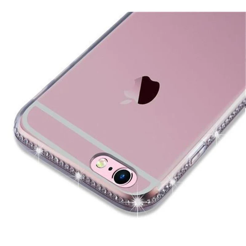 Cadorabo Hülle kompatibel mit Apple iPhone 6 / 6S Schutzhülle aus flexiblem TPU Silikon im Strass Design