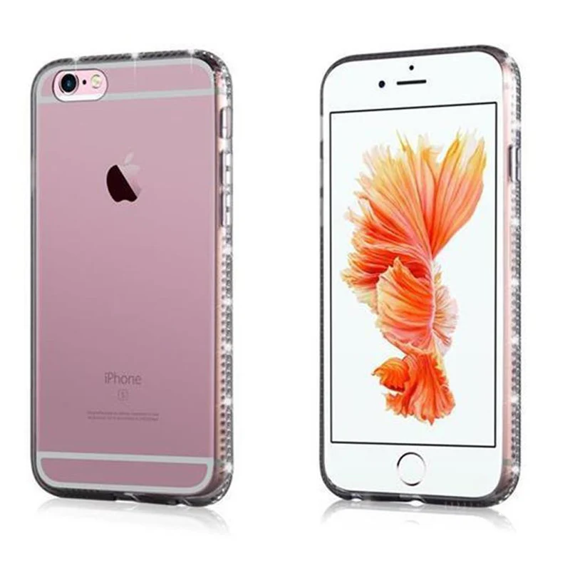 Cadorabo Hülle kompatibel mit Apple iPhone 6 / 6S Schutzhülle aus flexiblem TPU Silikon im Strass Design