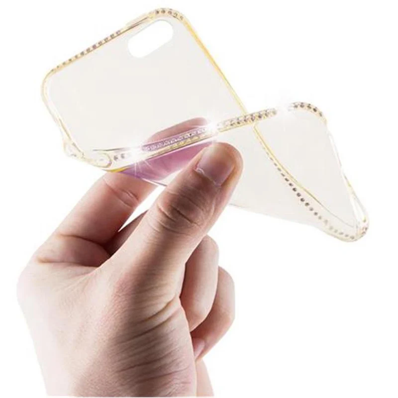 Cadorabo Hülle kompatibel mit Apple iPhone 5 / 5S / SE 2016 Schutzhülle aus flexiblem TPU Silikon im Strass Design