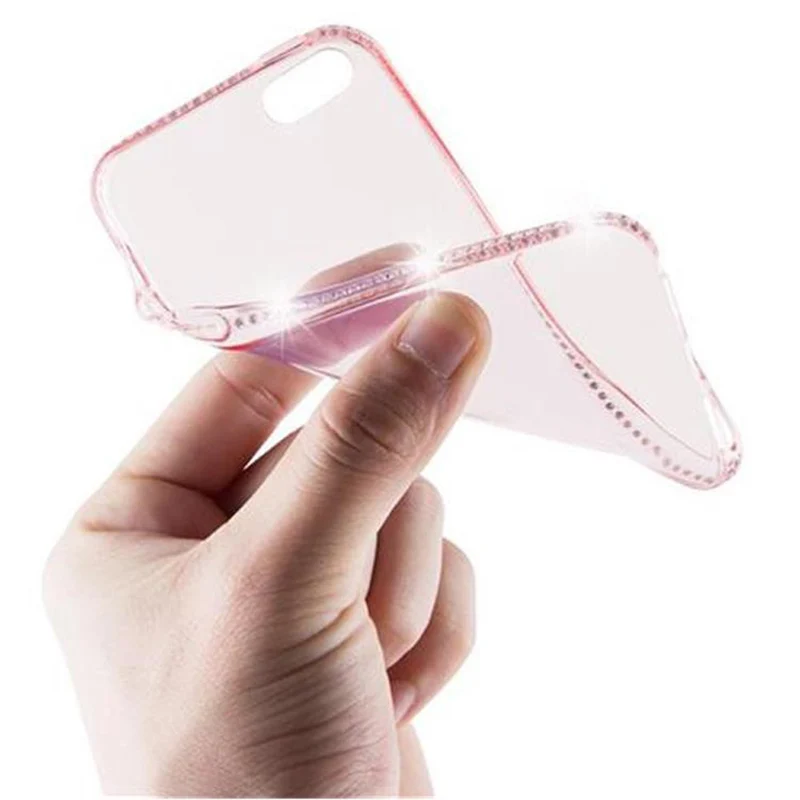 Cadorabo Hülle kompatibel mit Apple iPhone 5 / 5S / SE 2016 Schutzhülle aus flexiblem TPU Silikon im Strass Design