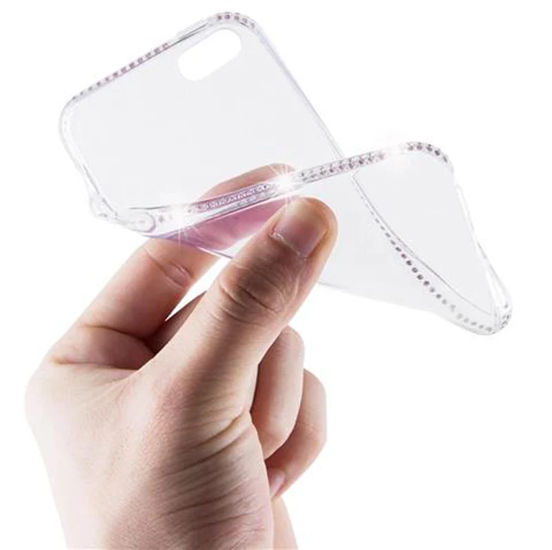 Cadorabo Hülle kompatibel mit Apple iPhone 5 / 5S / SE 2016 Schutzhülle aus flexiblem TPU Silikon im Strass Design