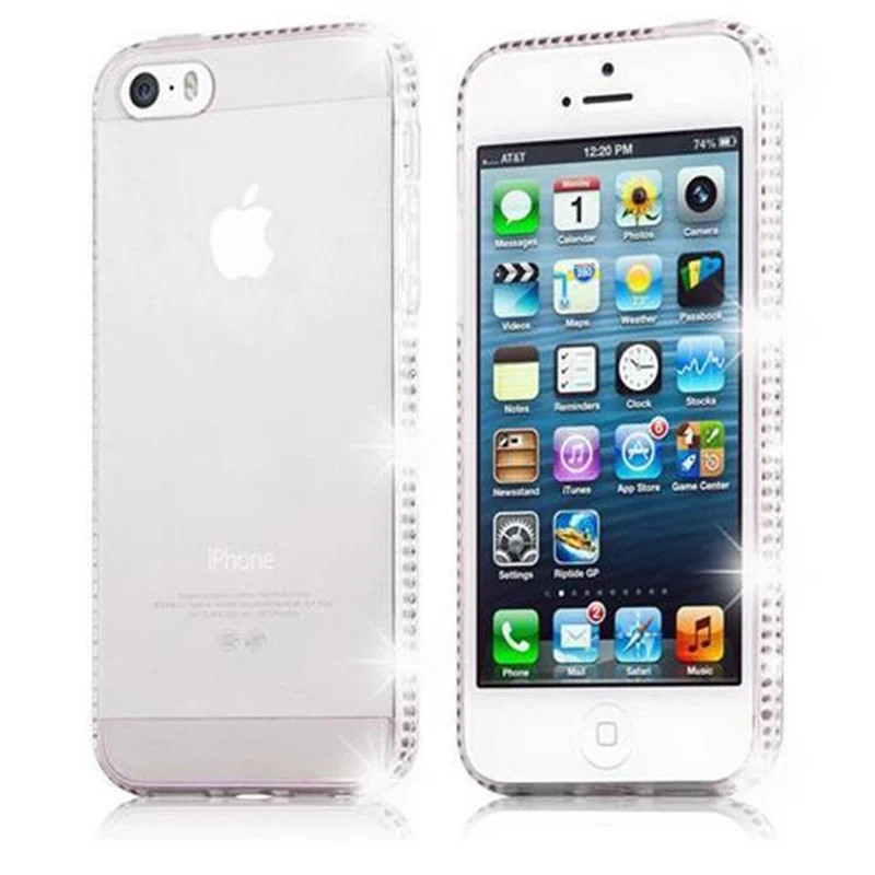 Cadorabo Hülle kompatibel mit Apple iPhone 5 / 5S / SE 2016 Schutzhülle aus flexiblem TPU Silikon im Strass Design