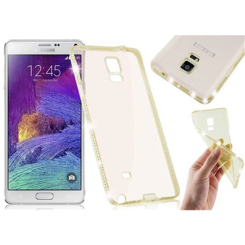 Cadorabo Hülle kompatibel mit Samsung Galaxy NOTE 4 Schutzhülle aus flexiblem TPU Silikon im Strass Design