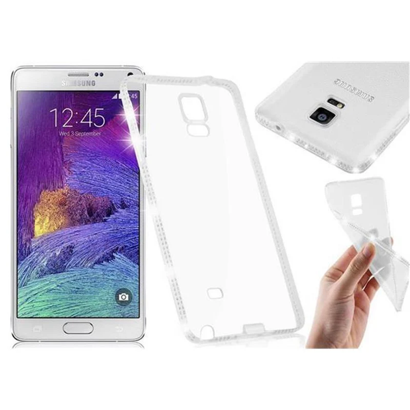 Cadorabo Hülle kompatibel mit Samsung Galaxy NOTE 4 Schutzhülle aus flexiblem TPU Silikon im Strass Design