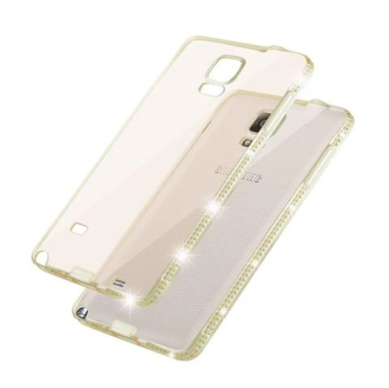 Cadorabo Hülle kompatibel mit Samsung Galaxy NOTE 4 Schutzhülle aus flexiblem TPU Silikon im Strass Design