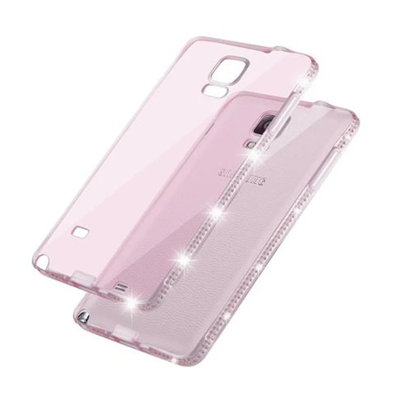 Cadorabo Hülle kompatibel mit Samsung Galaxy NOTE 4 Schutzhülle aus flexiblem TPU Silikon im Strass Design