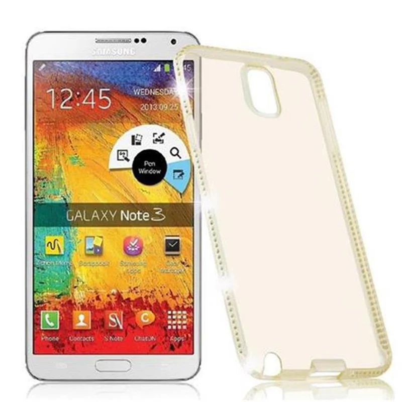 Cadorabo Hülle kompatibel mit Samsung Galaxy NOTE 3 Schutzhülle aus flexiblem TPU Silikon im Strass Design