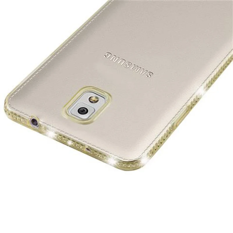 Cadorabo Hülle kompatibel mit Samsung Galaxy NOTE 3 Schutzhülle aus flexiblem TPU Silikon im Strass Design