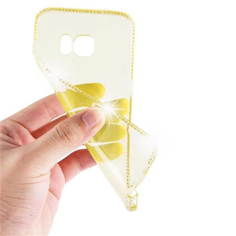 Cadorabo Hülle kompatibel mit Samsung Galaxy S7 EDGE Schutzhülle aus flexiblem TPU Silikon im Strass Design