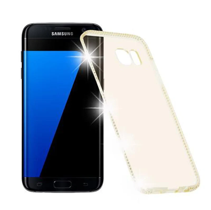 Cadorabo Hülle kompatibel mit Samsung Galaxy S7 EDGE Schutzhülle aus flexiblem TPU Silikon im Strass Design