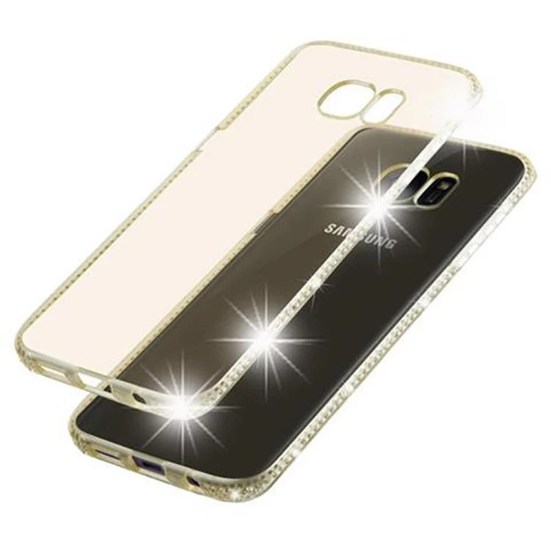 Cadorabo Hülle kompatibel mit Samsung Galaxy S7 EDGE Schutzhülle aus flexiblem TPU Silikon im Strass Design