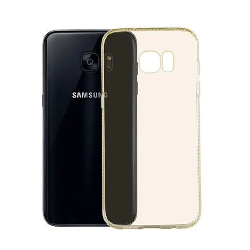Cadorabo Hülle kompatibel mit Samsung Galaxy S7 EDGE Schutzhülle aus flexiblem TPU Silikon im Strass Design