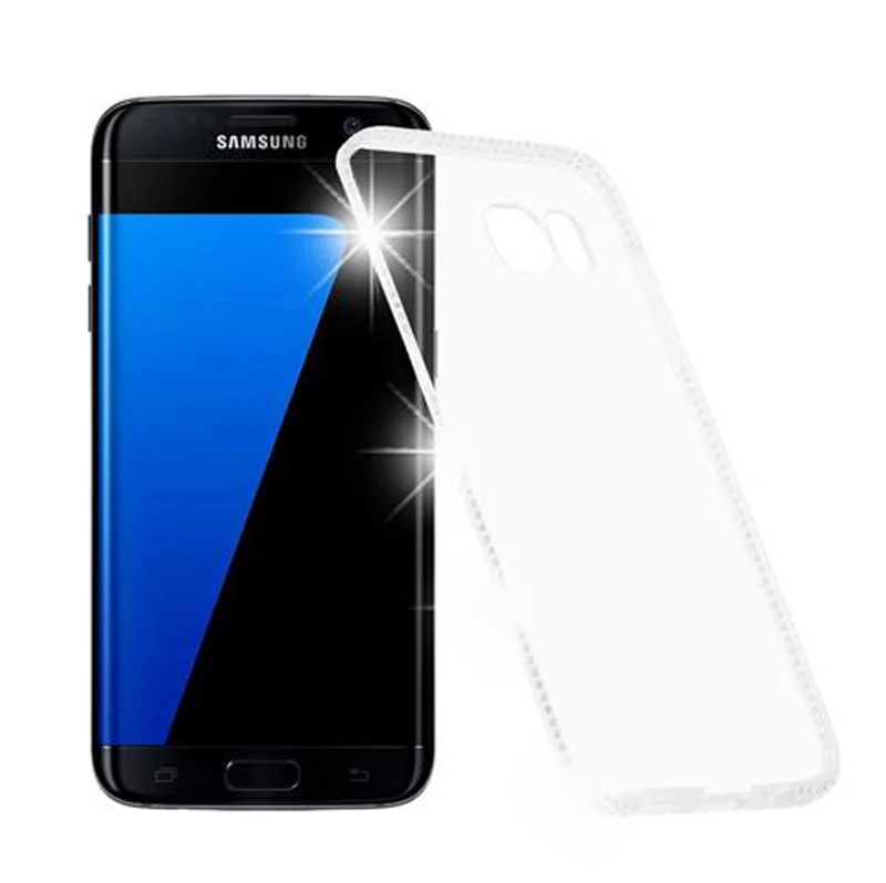 Cadorabo Hülle kompatibel mit Samsung Galaxy S7 EDGE Schutzhülle aus flexiblem TPU Silikon im Strass Design