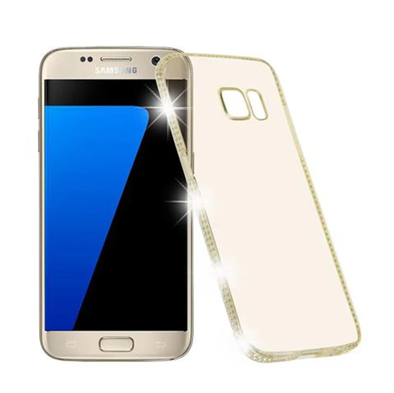 Cadorabo Hülle kompatibel mit Samsung Galaxy S7 Schutzhülle aus flexiblem TPU Silikon im Strass Design