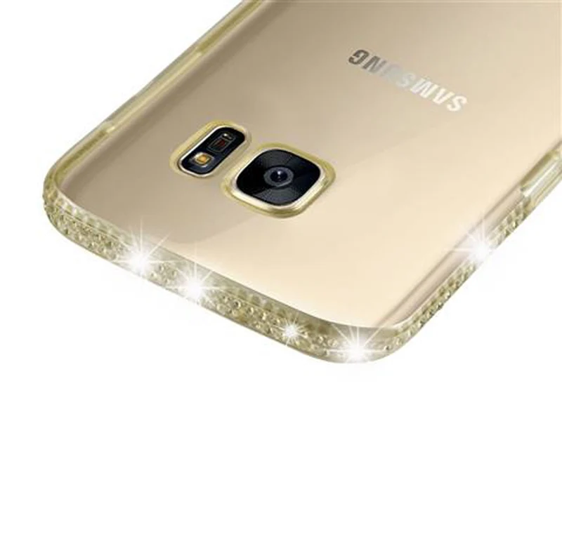 Cadorabo Hülle kompatibel mit Samsung Galaxy S7 Schutzhülle aus flexiblem TPU Silikon im Strass Design
