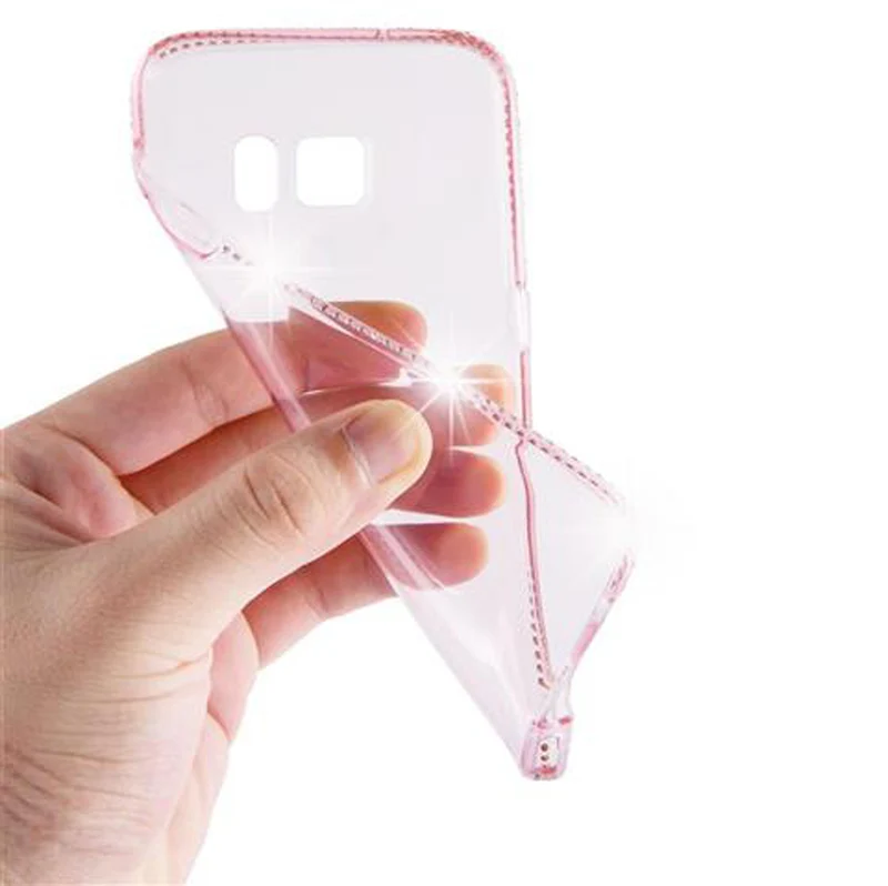 Cadorabo Hülle kompatibel mit Samsung Galaxy S7 Schutzhülle aus flexiblem TPU Silikon im Strass Design