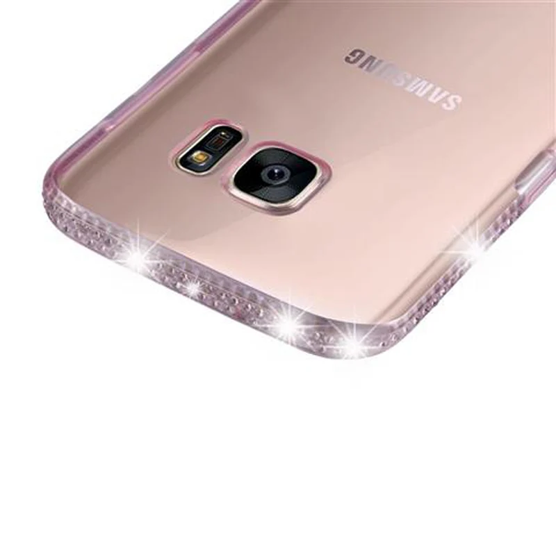 Cadorabo Hülle kompatibel mit Samsung Galaxy S7 Schutzhülle aus flexiblem TPU Silikon im Strass Design