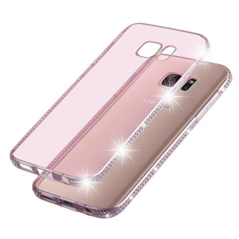 Cadorabo Hülle kompatibel mit Samsung Galaxy S7 Schutzhülle aus flexiblem TPU Silikon im Strass Design