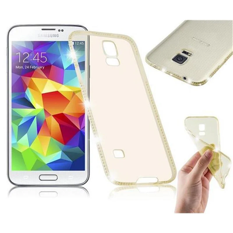 Cadorabo Hülle kompatibel mit Samsung Galaxy S5 / S5 NEO Schutzhülle aus flexiblem TPU Silikon im Strass Design
