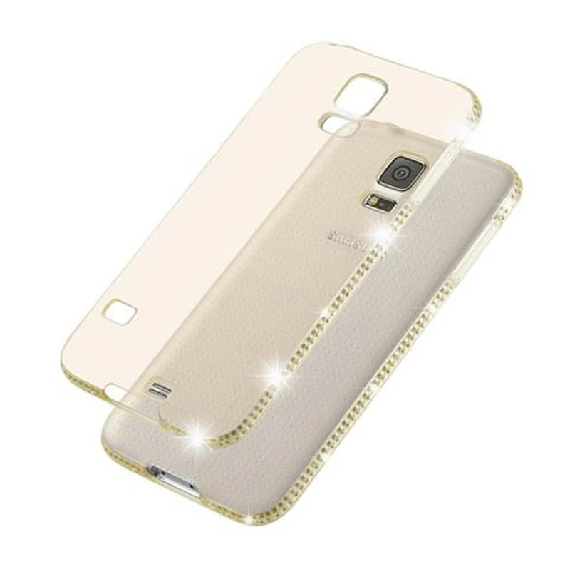 Cadorabo Hülle kompatibel mit Samsung Galaxy S5 / S5 NEO Schutzhülle aus flexiblem TPU Silikon im Strass Design