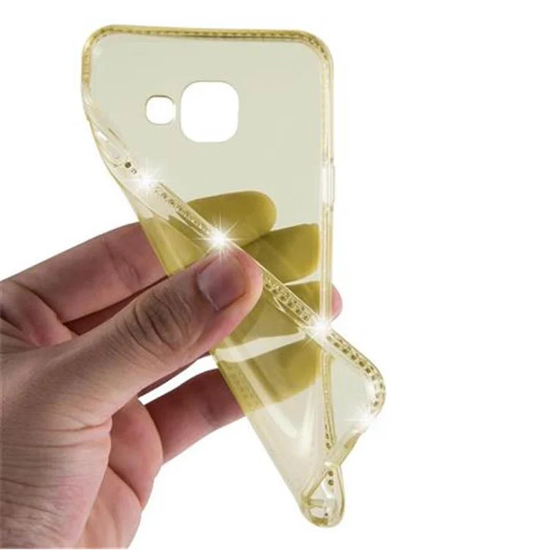Cadorabo Hülle kompatibel mit Samsung Galaxy A3 2016 Schutzhülle aus flexiblem TPU Silikon im Strass Design