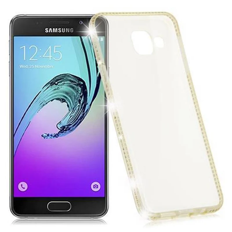 Cadorabo Hülle kompatibel mit Samsung Galaxy A3 2016 Schutzhülle aus flexiblem TPU Silikon im Strass Design